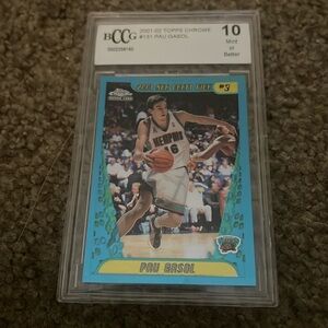 2001 Topps Chrome Pau Gasol RC HOF BCCG 10